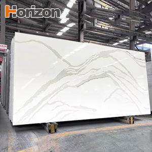 Encimera de Cuarzo Artificial Calacatta Blanco Cristal Bajo en Sílice con Vetas Grises Losa de Piedra de Cuarzo Calacatta - Product Image 1