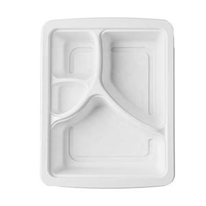 Boîtes d'emballage alimentaire ovales en plastique recyclé pour gâteaux, conteneurs alimentaires pour compagnies aériennes, micro-ondables, avec film de scellage - Product Image 1