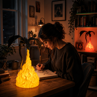 Figurine LED Dragon Souffleur de Flammes pour Bureau de Jeu, Chambre à Coucher, Décoration pour Fans de Fantasy, Objet de Collection