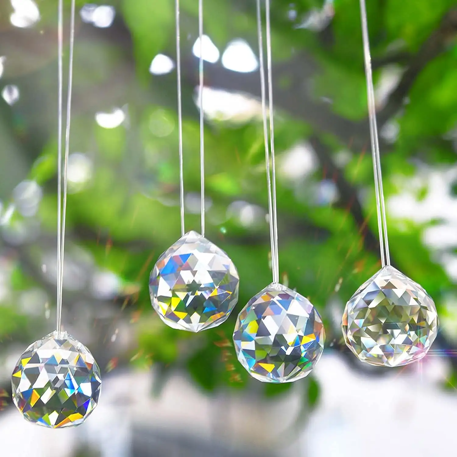 Crystal Chandelier ball Clear Glass Chandelier K9 Hanging Faceted Prism Balls 40mm Crystal prism Ball