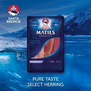เนื้อปลาเฮอร์ริ่งแอตแลนติกสไตล์สแกนดิเนเวียน ตรา Maties น้ำหนัก 250 กรัม ปรุงรสอ่อนๆ ในน้ำมัน ขายส่งจากผู้ผลิต - Product Image 3