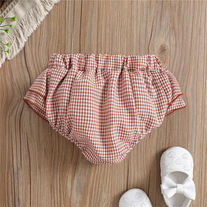 Logo personnalisé RTS vêtements pour nouveau-né, <span class=keywords><strong>culotte</strong></span> en coton à carreaux PP, bas à volants pour bébé garçon et fille - Product Image 4