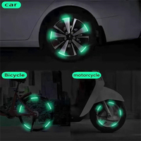 Rollo de Vinilo Fotoluminiscente de PVC Autoadhesivo, Brilla en la Oscuridad, Luminoso, de 2 a 10 Horas de Duración, Personalizable, para Señalización Automotriz, Azul Reflectante