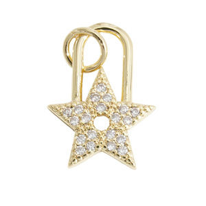 Fashion Pendants Charms 18k Gold Plated Zircon Micro Insert Heart Star Clover DIY Jewelry Accessories Unisex Necklace Decor - Product Image 5