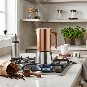 Cafetière Moka en acier inoxydable de qualité alimentaire, cafetière expresso <span class=keywords><strong>italienne</strong></span> pour cuisinière à gaz, électrique et à induction - Product Image 2