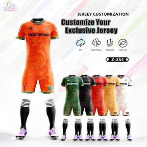 Conjunto de Camiseta y Pantalones Cortos de Fútbol Unisex para Adultos con Logotipo y Nombre de Equipo Personalizados, 100% Poliéster, Transpirable, de Secado Rápido, Uniforme Deportivo - Product Image 2