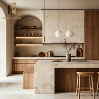 Meubles de cuisine modernes en placage de bois, couleur noyer clair, sur mesure pour toute la maison
