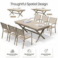 Ensemble de salle à manger d'extérieur pliable et durable Meiqi, style nordique, résistant à l'eau et aux UV, table et chaises de jardin modernes pour terrasse et balcon
