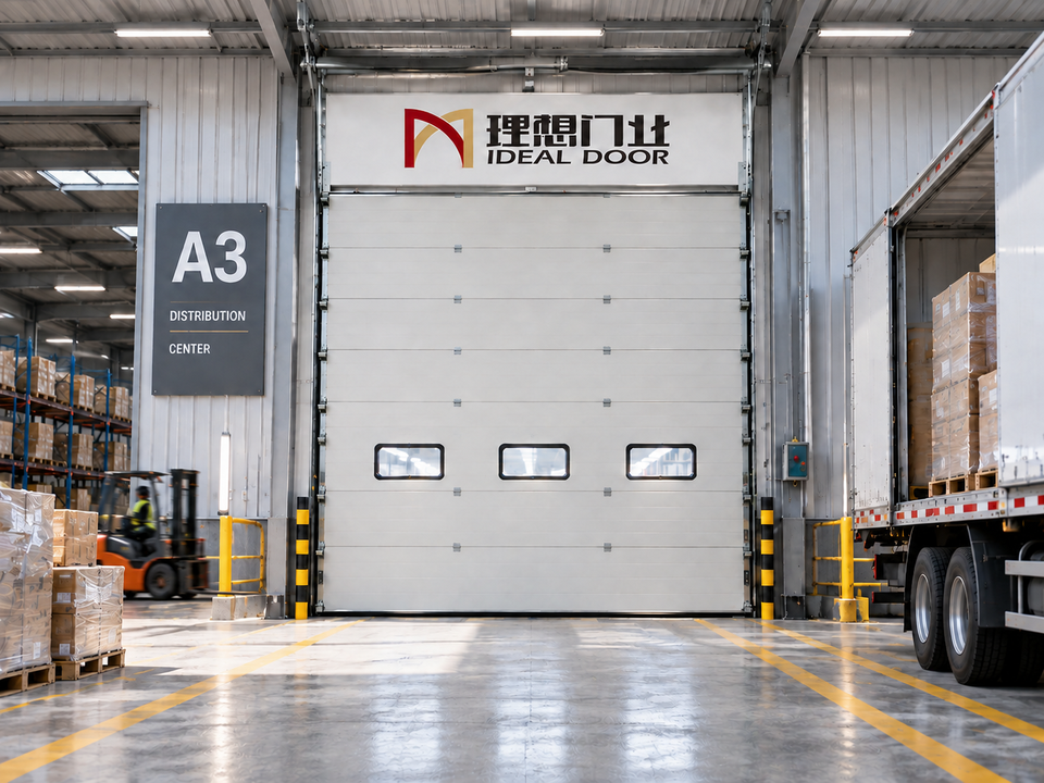 Industrial Sectional Door with Vertical Lift and Insulated Galvanized ...