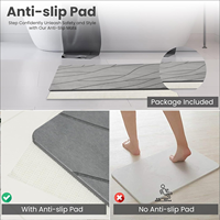 Tapis de bain et de douche en pierre de diatomite à séchage rapide, motif couleur personnalisé, super absorbant, fibres naturelles