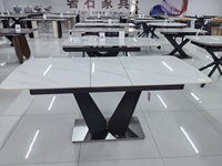Grande table à manger rétractable avec 4 chaises de luxe et un ensemble de 6 chaises