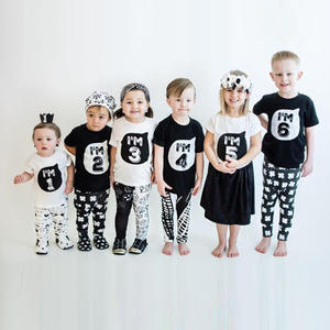 En gros 1-6Yrs Famille Sœurs Jumeaux Âge Séquence Numéros Impression Top Anniversaire T-shirts BTBG-006 - Product Image 1