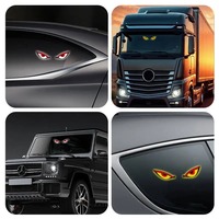 Duefo Nouvelle Lumière d'Ambiance Décorative LED Sans Fil Solaire Effet Œil de Diable pour Voiture 12V, pour Vitre Arrière Triangulaire, Lumière d'Ambiance Ludique