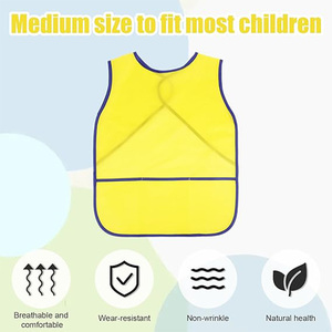 Tablier de dessin imperméable pour enfants, personnalisé <span class=keywords><strong>en</strong></span> polyester, tablier de <span class=keywords><strong>peinture</strong></span> réglable, vêtements de protection pour enfants, cuisine, école - Product Image 4