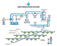 Sistem Irigasi Tomat dengan Selang Tetes dan IoT Set Lengkap Termasuk Pompa, Filter, dan Pipa untuk Penggunaan di Pertanian dan Rumah Kaca
