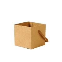Mini boîte à plantes en pot en papier kraft recyclable et personnalisable, boîte carrée étanche à fleurs à la main, emballage pliable, vente en gros