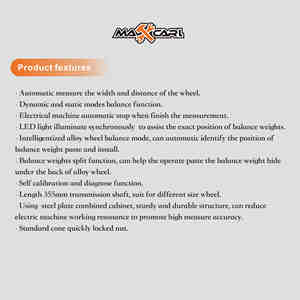 Bilanciatrice per Ruote Auto MAXCARL B5P, Macchina Professionale per Bilanciamento Pneumatici con Velocità di Rotazione 90/130rpm - Product Image 4