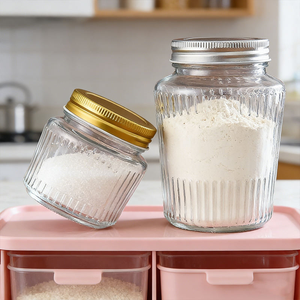 Vente en gros de <span class=keywords><strong>pots</strong></span> en verre pour aliments avec <span class=keywords><strong>étiquettes</strong></span> personnalisées, ronds, 150 ml, 250 ml, 380 ml, 500 ml, avec couvercles - Product Image 2