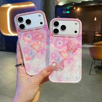 Coque de téléphone anti-chute 3D motif fleurs et papillons teintes à la mode pour iPhone 17 Pro Max, Apple 16 Pro, 15, 14