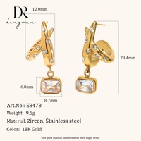 Joyería de Acero Inoxidable, Diseño de Moda Popular en Europa y América, Chapado en Oro de 18K, Líneas Trenzadas, Completamente Adornadas, para Mujer