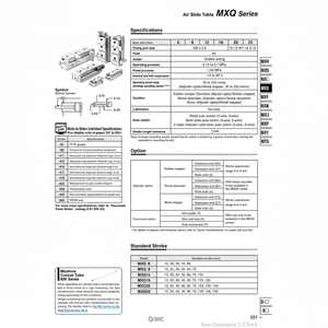 MXQ12-100ASCT โต๊ะสไลด์ลมนิวเมติก SMC - Product Image 1