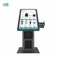Machine de commande automatique pour restaurant, écran tactile 21,5 pouces, terminal de point de vente Windows avec lecteur de codes-barres et imprimante de reçus