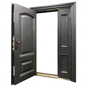 Puerta Doble de Seguridad Exterior Residencial Moderna de Acero con Cerradura de Código de Huellas Dactilares - Product Image 2