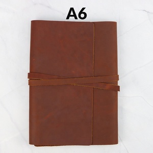 Carnets A5 A6 en cuir Crazy Horse personnalisés, couverture de livre, journal en cuir vintage fait à la main A5 personnalisé - Product Image 5