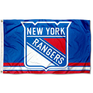 Drapeau des Rangers de New York 3x5 pieds, imprimé double face, pour extérieur, avec 2 œillets, vente en gros par les usines chinoises des équipes de la LNH - Product Image 1