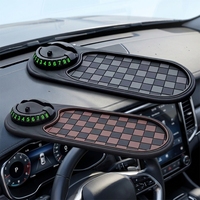 Tapis antidérapant universel en PVC pour tableau de bord de voiture, support de téléphone de navigation rétractable dissimulé avec plaque d'immatriculation, tapis de rangement pour voiture