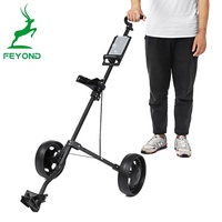 Chariot de Golf en alliage d'aluminium, 4 pouces, pliable, à 2 roues, avec support parapluie