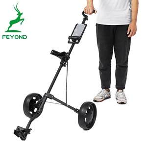 Chariot de Golf en alliage d'aluminium, 4 pouces, pliable, à <span class=keywords><strong>2</strong></span> <span class=keywords><strong>roues</strong></span>, avec support parapluie - Product Image 2