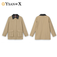 Damen Winter-Trenchcoat im Stil des Quiet Luxury, abnehmbares weißes Gänsedaunenfutter, lang, gewebt, winddicht, klassischer britischer Old-Money-Stil