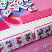 Ensemble de Mahjong américain en acrylique nature rose 160 bleu royal peint à la main Design Mahjong carreaux Mahjong pour le divertissement
