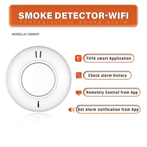 ANKA EN14604 detektor asap, alarm api WiFi detektor asap saling berhubungan dengan baterai lithium alarm asap 10 tahun