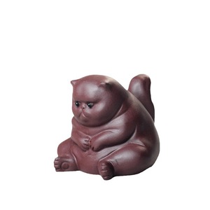 แมวเหมียวแกะสลักจากดินเผาอี้ซิง งานแฮนด์เมด ของตกแต่งบ้าน - Product Image 5