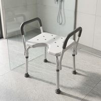 Chaise de douche ZS CARE KY-1106A avec accoudoirs de sécurité pour salle de bain et toilettes, support de mobilité pour personnes à mobilité réduite, robuste et légère, capacité 150 kg