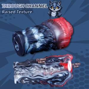 Masturbadores de fantasía OEM ODM con forma de animal para entrenamiento del pene, orgasmos, impermeables, de silicona segura para el cuerpo, tipo vagina de bolsillo para hombre. - Product Image 5