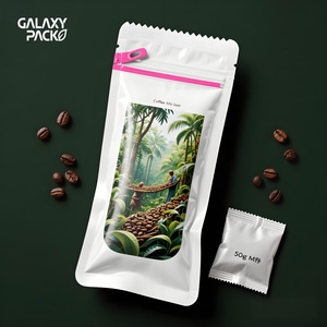 Sac de gousset en plastique PE avec impression personnalisée thermoscellable Dos en mylar argenté X Power Sachet de mélange de café instantané Café à énergie masculine amélioré