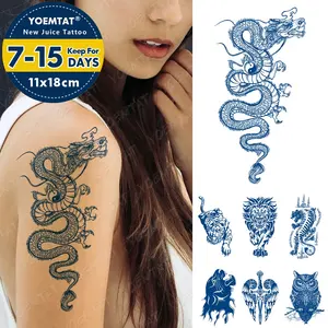 Adesivos de tatuagem de gardenia, besta, tigre, dragon suco, tatuagens temporárias