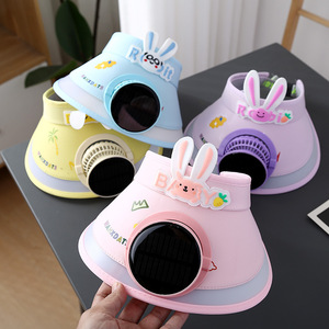 <span class=keywords><strong>Gorra</strong></span> de sol ventilada de ala ancha para niños, <span class=keywords><strong>gorra</strong></span> de ventilación con ventilador, novedad de verano para bebés, niños y niñas - Product Image 2