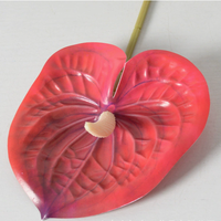 Bunga Anthurium Buatan Real Touch Tahan UV Ramah Lingkungan Dekorasi Buatan Tangan untuk Pernikahan Paskah Natal