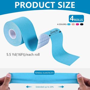 Cinta de Kinesiología Resistente al Agua de 7.5cm*5m para Rodilla y <span class=keywords><strong>Muslo</strong></span>, Cinta Deportiva Elástica para Soporte Muscular - Product Image 2