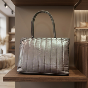 Sac à bandoulière pliable en cuir véritable pour femme, grande capacité, fermeture éclair, imperméable, tendance et léger - Product Image 6