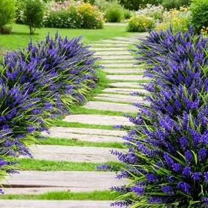 Gran oferta de plantas artificiales resistentes a los rayos UV para exteriores, <span class=keywords><strong>flores</strong></span> de lavanda de imitación, <span class=keywords><strong>mono</strong></span>, hierba, porche, ventana, Patio, maceta colgante - Product Image 5