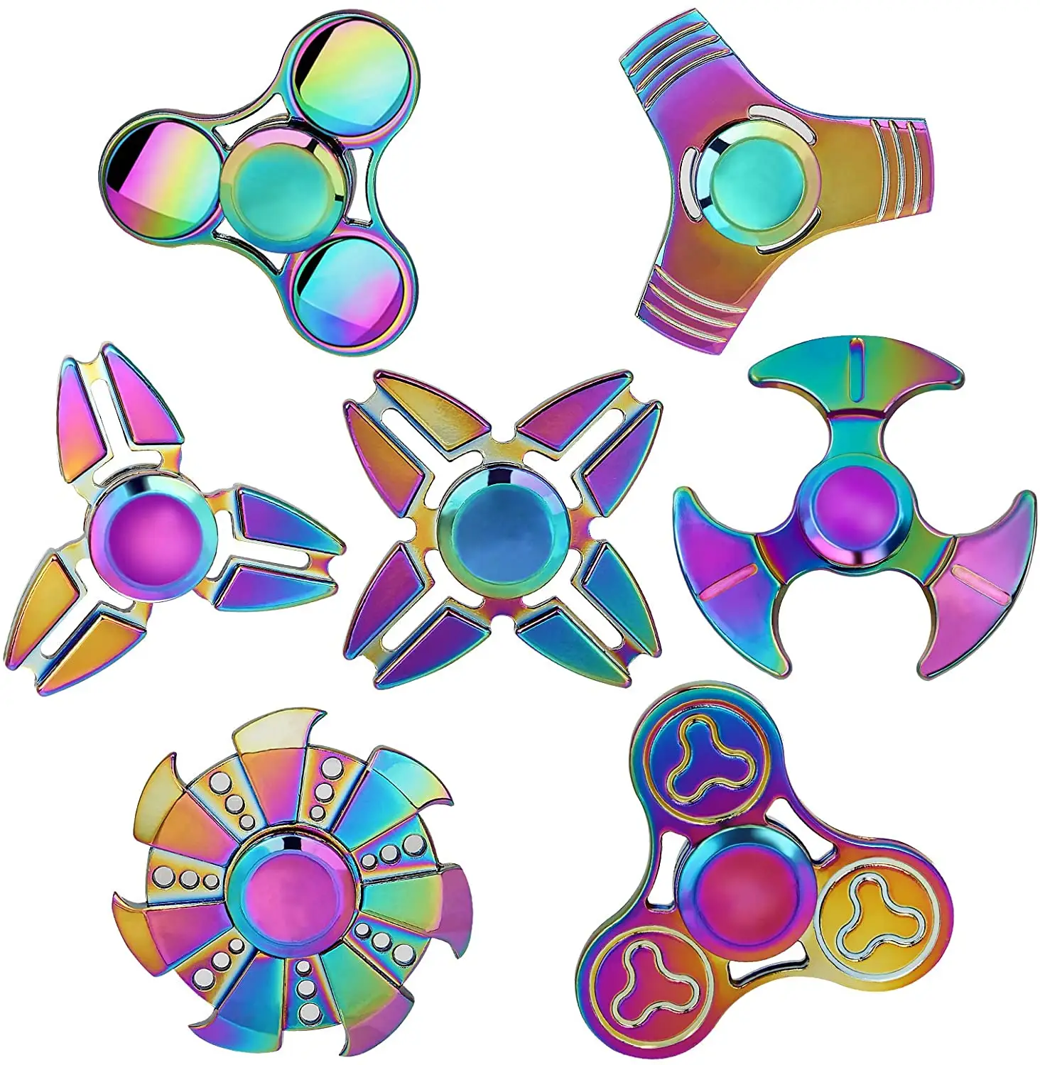 100 designs Stainless Steel Bearing 3-5 Min High Speed Stress Relief Metal Fidget Spinner for Adult Kid Autism
