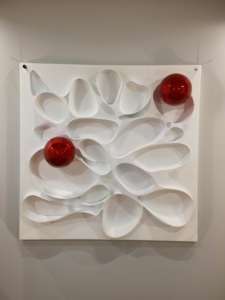 아르데코 스타일 보석 레드 스테인리스 스틸 원형 볼 홈 데코 천장 장식 볼 - Product Image 6