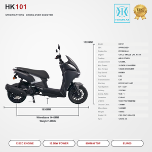 Scooter sportif <span class=keywords><strong>125cc</strong></span>, phare LED double, petit pare-brise, compteur numérique LCD, freinage CBS, allumage sans clé, réservoir de 8 litres - Product Image 4
