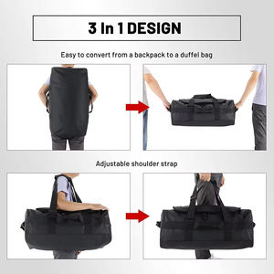 Thiết kế thời trang mới gấp polyester không thấm nước dây kéo du lịch Duffel phòng tập thể dục thể thao thể thao Weekender Túi xách tay Duffel Ba lô - Product Image 4