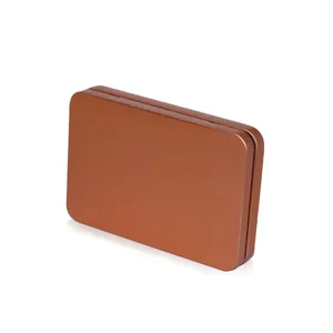 Hot-sell Small Matte Brown square shape thin cigar tin box black tins